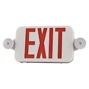 PORTOR Round Bi-Color LED Exit Sign and Emergency Light Combo PT-EXL-C-R